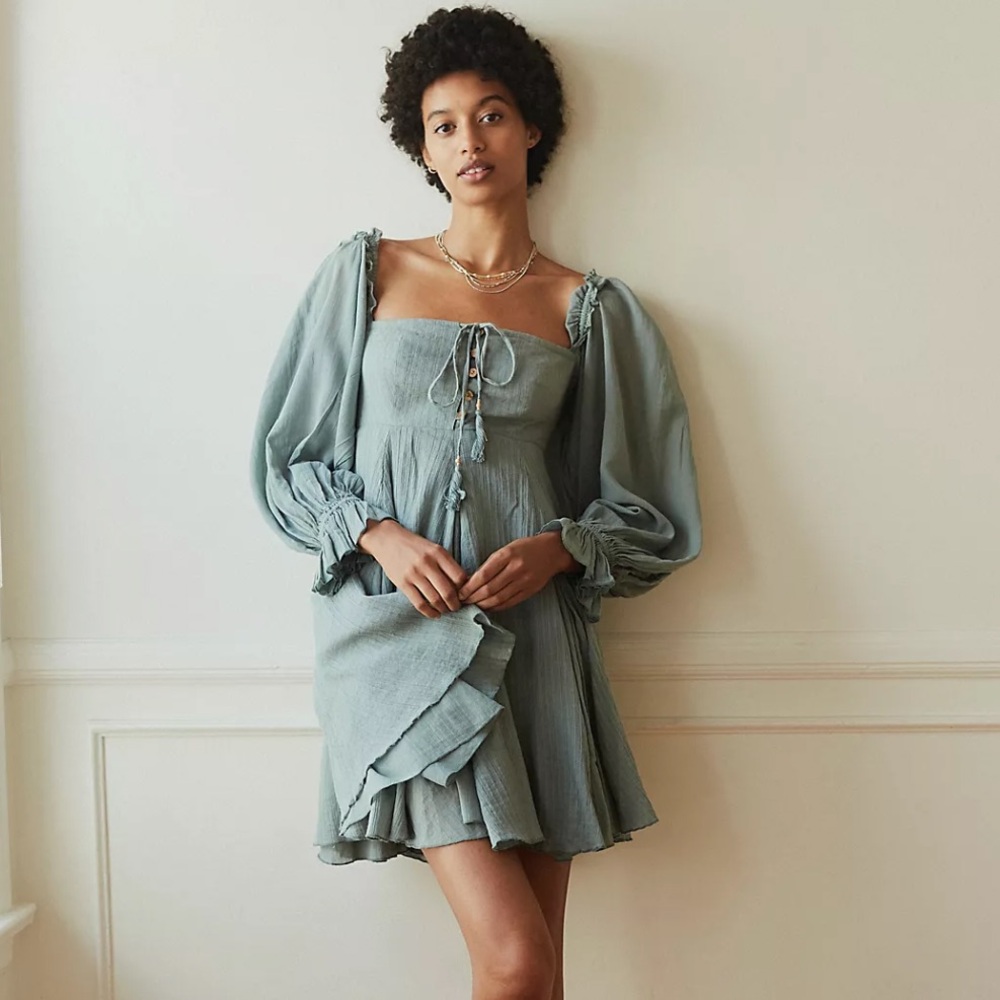 Free People How About You Mini Dress in Springdust